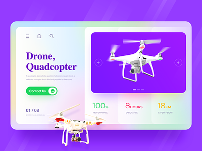 Drone Quadcopter design illustration ui uiux web design 应用界面设计