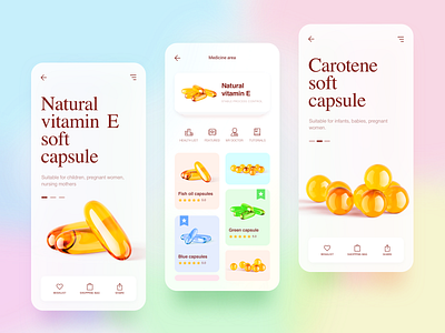 Natural vitamin E soft capsule capsule design drug soft capsule ui uiux web design 应用界面设计