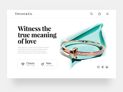 Tiffany web landing page branding jewelry design ui uiux web design 应用界面设计