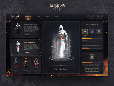 Creed Assassin PC version redesigned game game design game ui game uiux web design 应用界面设计