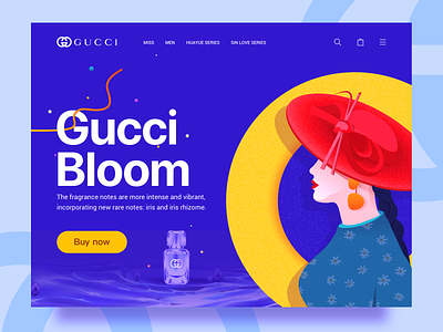 Gucci Bloom web ui design gucci gucci bloom web ui ui uiux web web design 应用界面设计