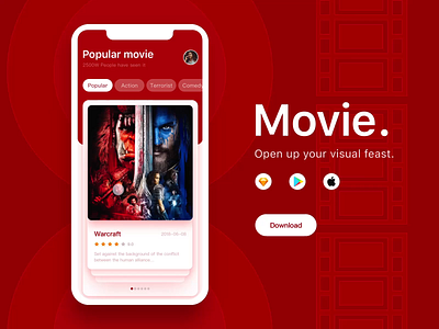 Movie app movie app ui warcraft 应用界面设计 电影