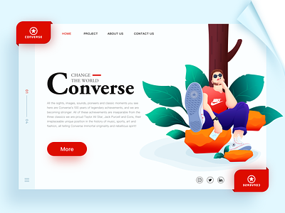 Converse big tree character illustration converse red ui web design 应用界面设计 自然