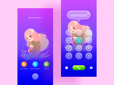Dialing item call iphone purple ui user interface design web design 设计