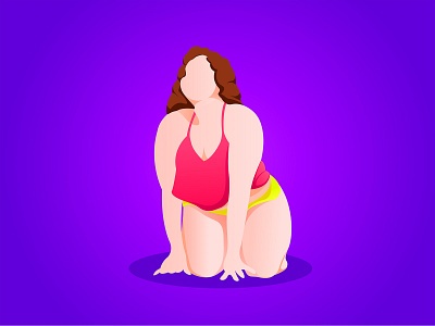 Illustrations created for the global problem of female obesity illustration purple vector illustration woman