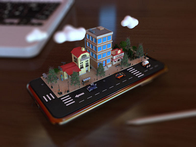 Phone Street 3d c4d phone