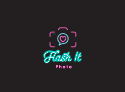 Neon light photography or camera logo mathan kumar wordmark logo