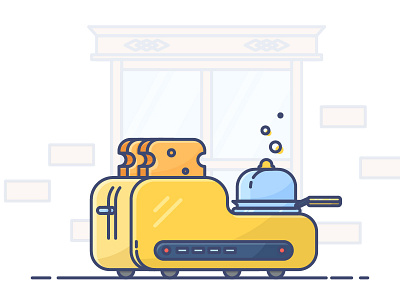 toaster bread icon illustration toaster