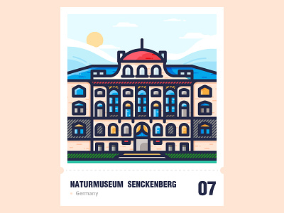 Naturmuseum Senckenberg architecture building city flat graphics icon illustration