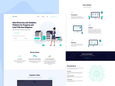 Landing page for data analytics platform app