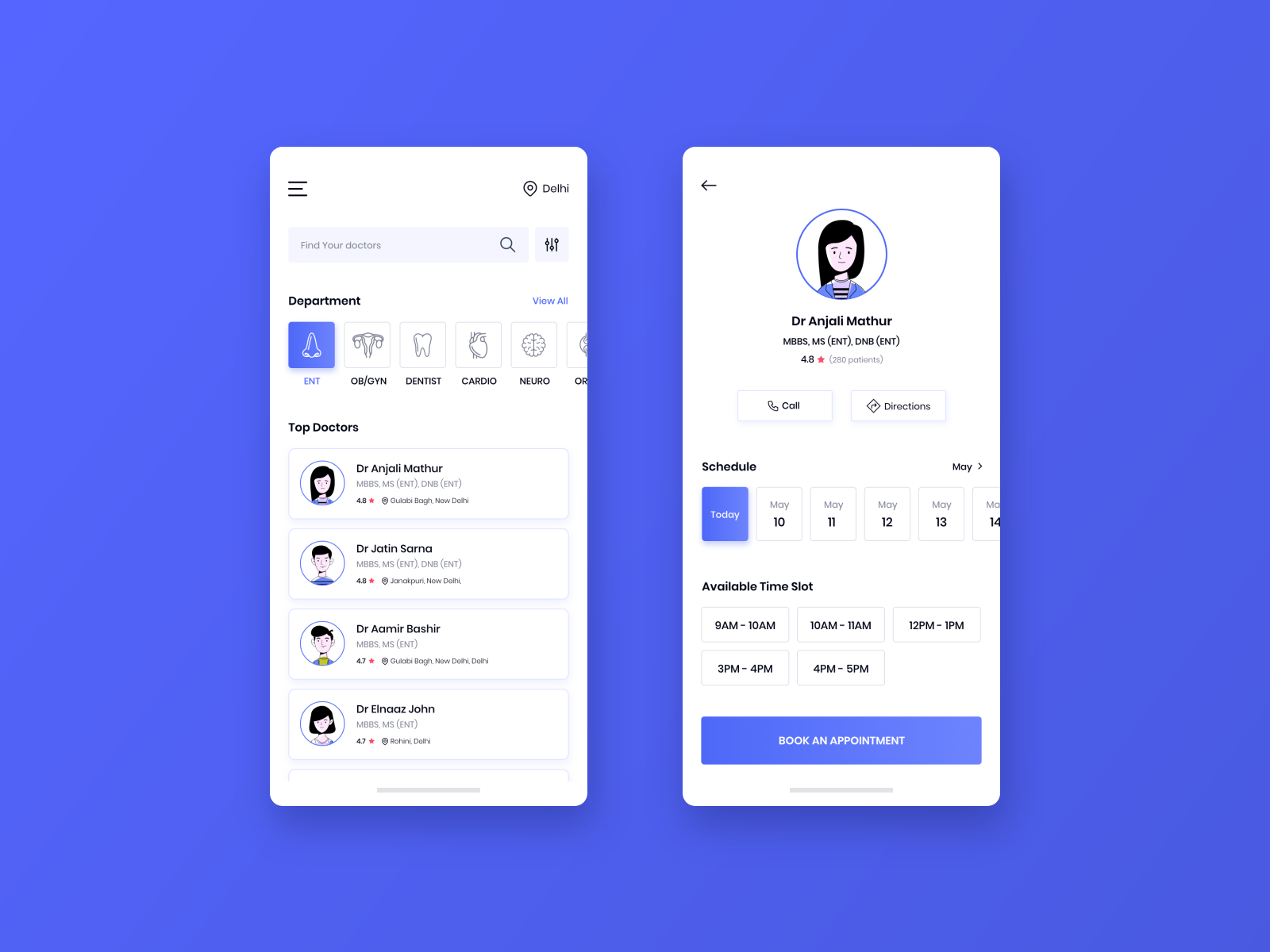 Doctor appointment app by arunraj on Dribbble