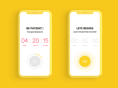 Countdown Timer countdown mobile app quiz timer ui ux yellow