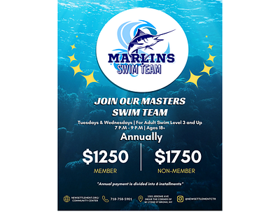 Marlin Swim Team design poster swim
