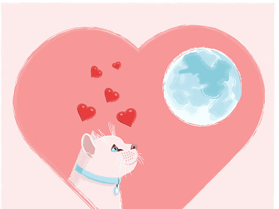 Valentine Cat design graphic design illustration vector