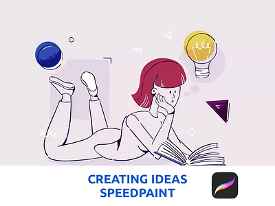 Creating Ideas Illustration Speedpaint creating flat illustration speedpaint ideation ipad pro landing page illustration procreate reading saas timelapse vector