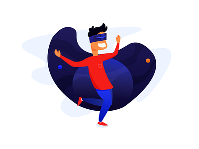 VR Experience Flat Illustration affinity designer ar cosmo flat illustration galactic gaming landing page ps4 saas startup vector vr