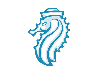 Seahorse Sailor Premade Logo (Sold) business logo custom logo horse nature premade logo sea sea logo seahorse turquoise logo wild
