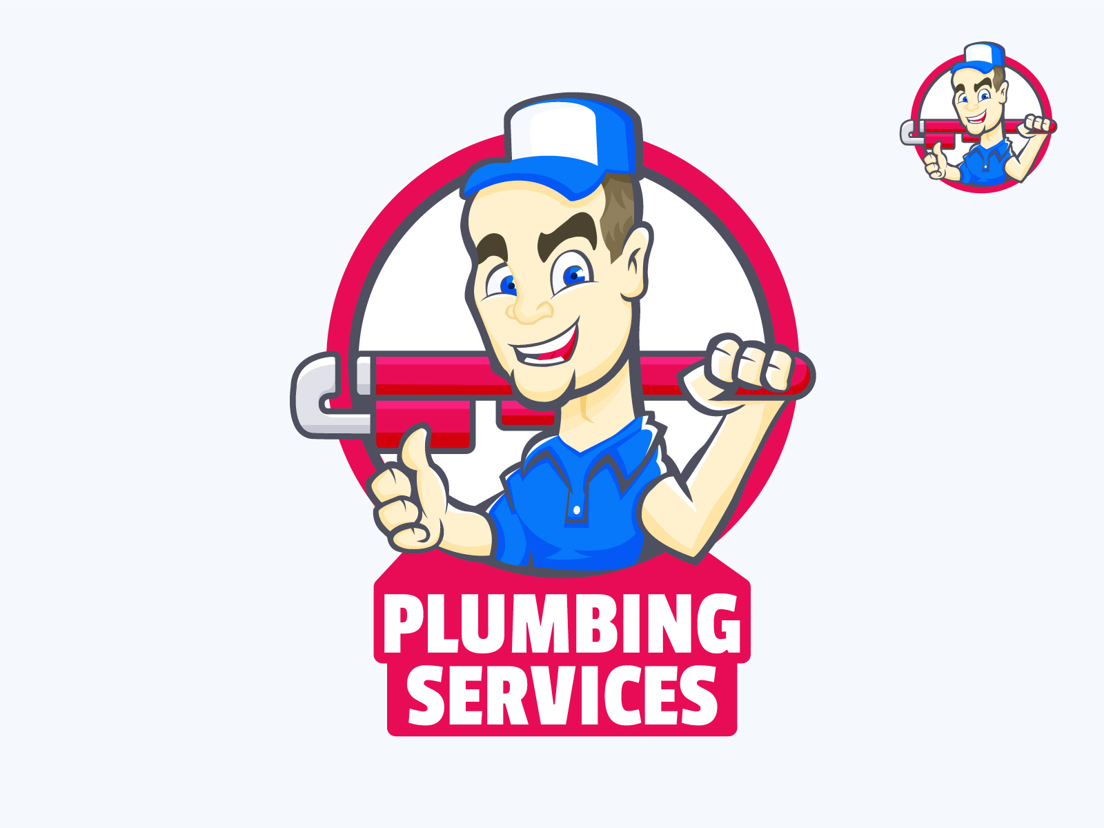 Plumber Services Mascot Logo by Toms Stals on Dribbble