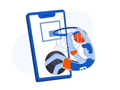 Success Screen UI Graphics basketball dunking flat illustration illustration ipad pro procreate product illustration success