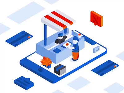 Online Shopping Isometric Illustration bill character design ecommerce flat illustration gateway ipad pro art isometric online payment payment procreate startup tech uxui