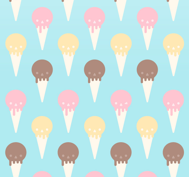 winking skull ice cream cone summer happy jif by Jackie Saik on Dribbble