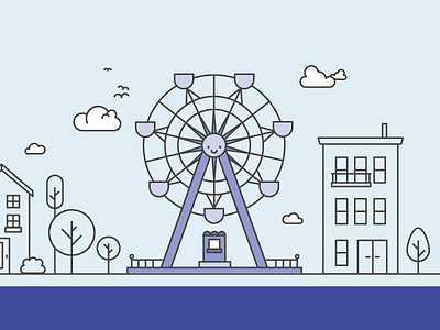 i like that ferris wheels can have happy faces banner ferris wheel happy illustration