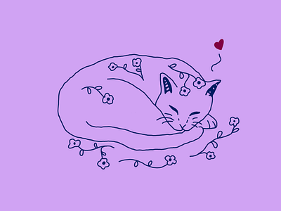 Flower cat <3 graphic design illustration