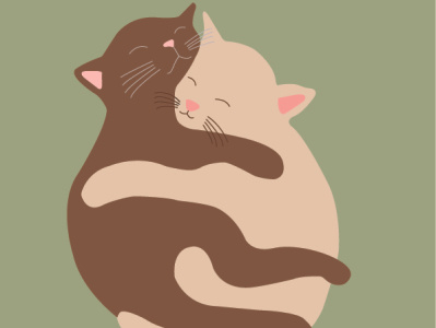 Cats in love design illustration
