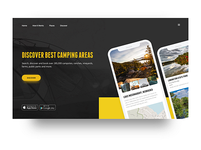 Campfindy Landing Page app camping hiking illustration ios landing nature outdoor trekking web