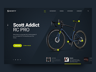 Bicycle E-commerce app bicycle bike black clean cycle dark design e commerce flat interface ios product shop type typography ui ux website
