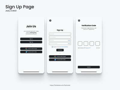 UI Sign Up Page