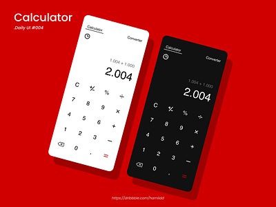 UI Calculator for a phone dailyui graphic design ui