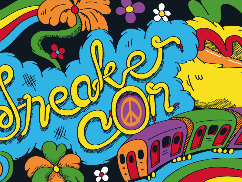 Sneaker Con Southeast Asia acid trip dr seuss drawing illustration nyc sneaker con vector