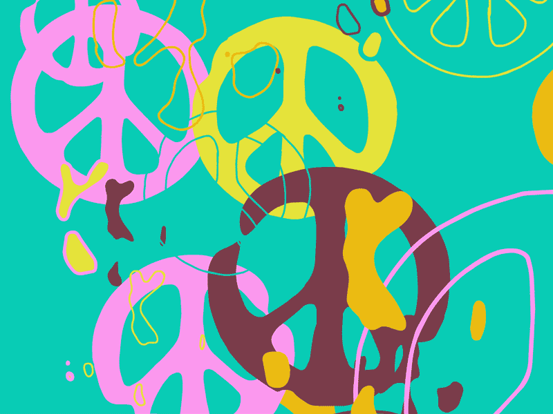 ☮️ P E A C E ☮️ animation cnd gif loop pattern peace