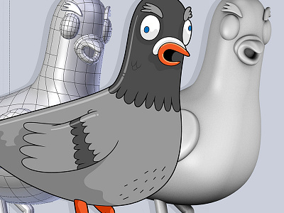 Pigeon 3d character pigeon