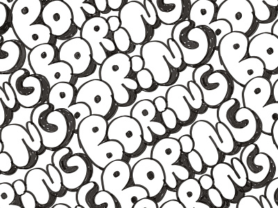 Boring boring bubble letters doodle text type