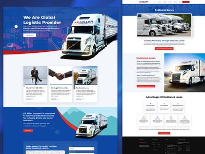 Transport & Logistics Solutions Website cargo logistics delivery service logistics logistics shipping landing page logistics ui logistics uiux kit transportation web design