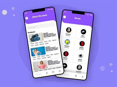 Glitch Life Deal App app design clothing app graphic design shopping app ui ui design uiux app design ux app edsign