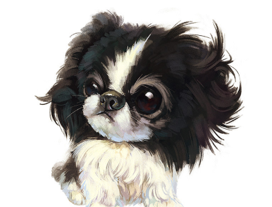 2D puppy illustration design drawing