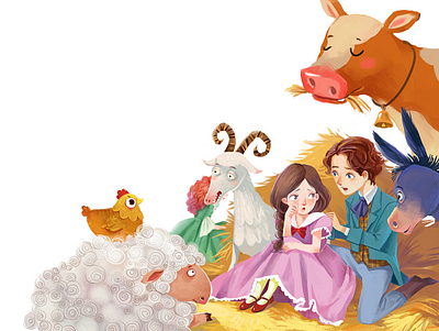 2D fairy tale style illustration design drawing illustration