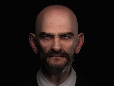 3D male head modeling 3d design