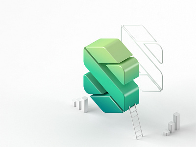 API Suite™ – Key Visual 3d brand gradient graphs illustration letter portal software