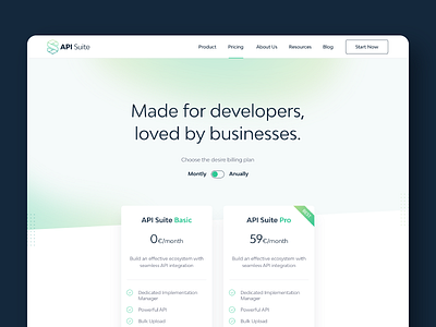 API Suite - Website brand flat gradient illustration minimal outline