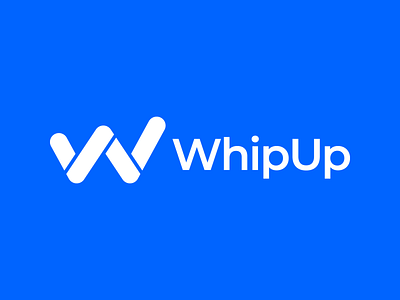 WhipUp - Logo brand design flat illustration letter logo minimal outline