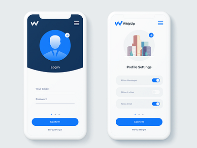 WhipUp - Login brand design flat gradient illustration logo minimal outline ui