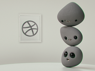 Balance 3d balance character cinema 4d cute debuts design dribbbble first friends rock vray