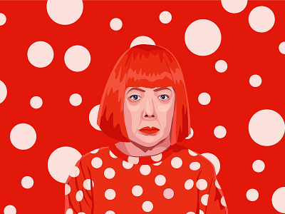 Yayoi art color designer dots illustration pattern people polkadot portrait vector woman
