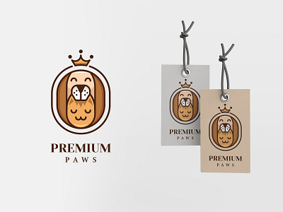 Premium Paws Logo animal illustration animal logo animals brand brand identity branding cat cat logo design dog dog logo illustration logo logodesign pet pet food pet illustration pets petshop vector