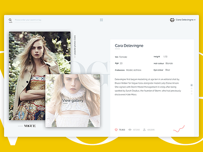 Vogue Dashboard cara clean dashboard fashion journal layout magazine ui ux vogue web website