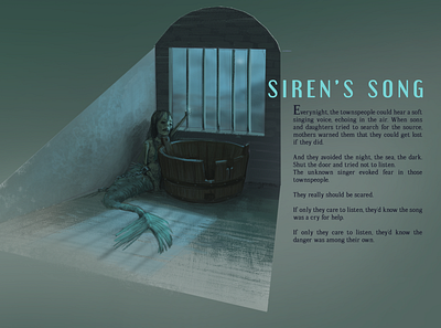 03. Siren's Song digitalart digitalillustration flashfiction illustration mermaychallenge